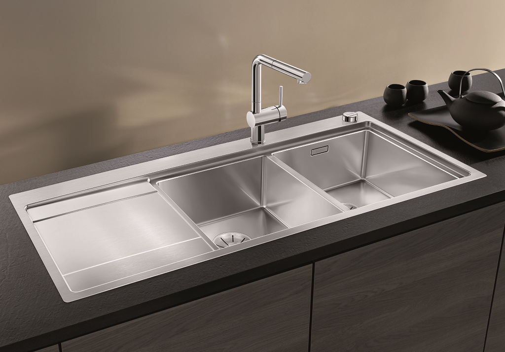 BLANCO Küchenspüle Divon II 8 SIF Edelstahlspüle / Einbauspüle Flachrand mit Ablaufsystem